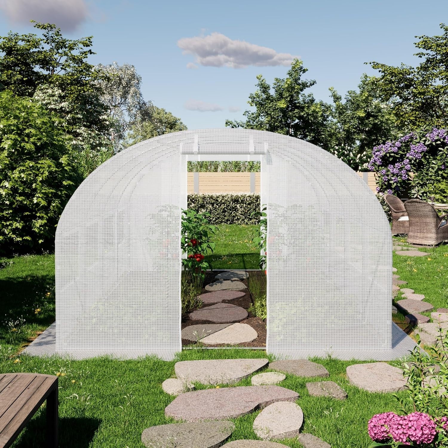Heavy Duty 3×4m Polytunnel Greenhouse with Windows | Steel Frame | UV Resistant