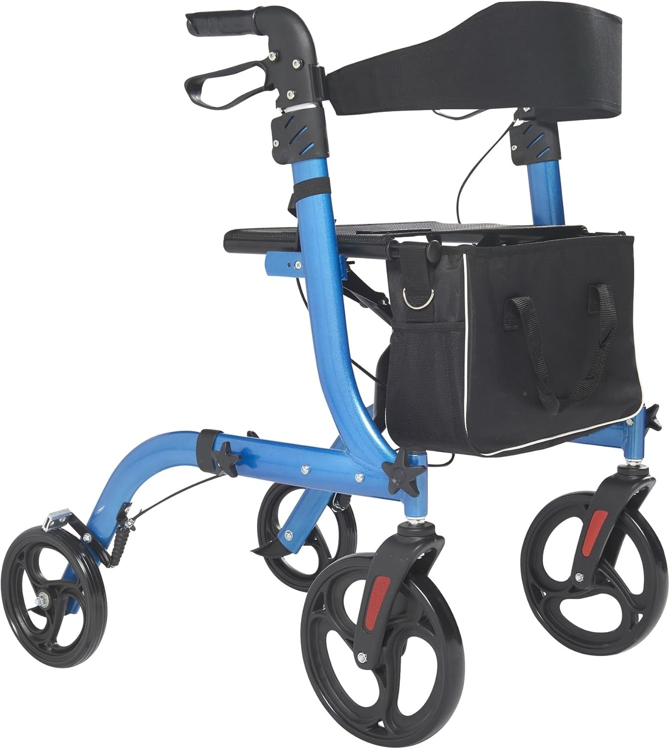 Lightweight Folding Rollator Walker with Seat Lockable 20cm Wheels