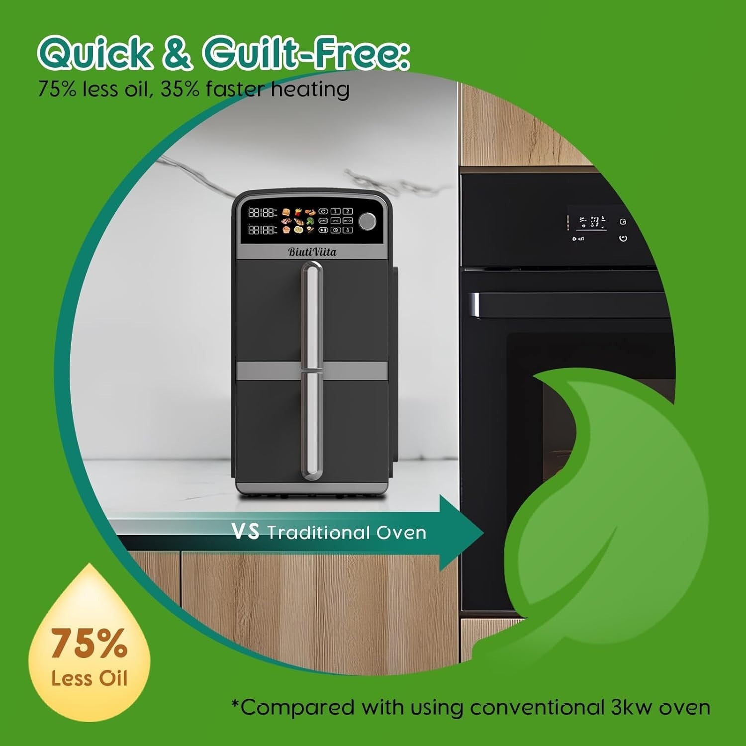 Double Stack Dual Zone Air Fryer 10L | 2 Drawers, 9-in-1, Sync/Match, 2400W