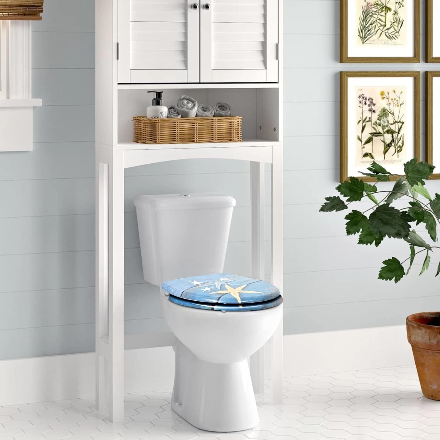 Toilet Seat Quick Release O-Shape Duroplast Starfish 45x37cm
