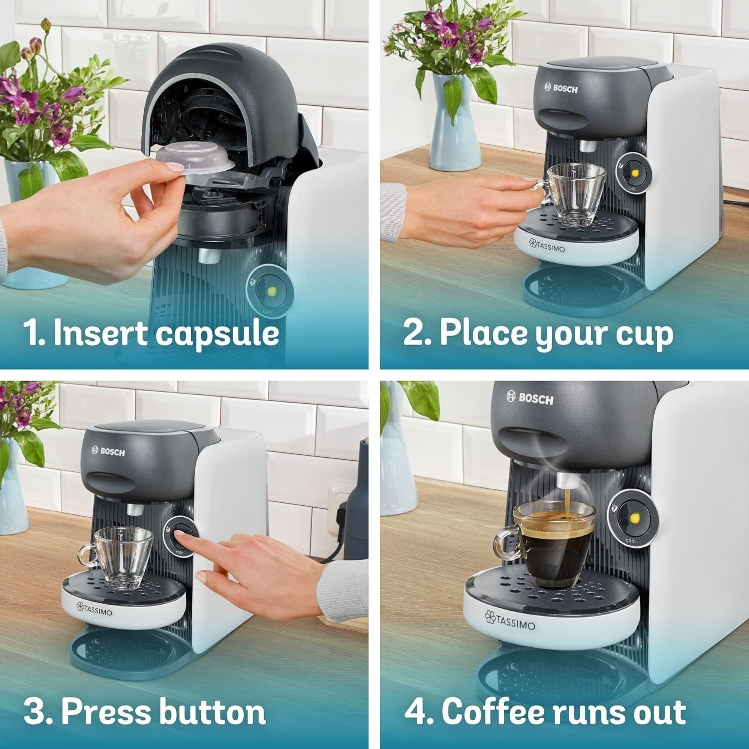 Pod Coffee Machine with Intensity Boost | One-Touch Brewing | Compact 0.7L White