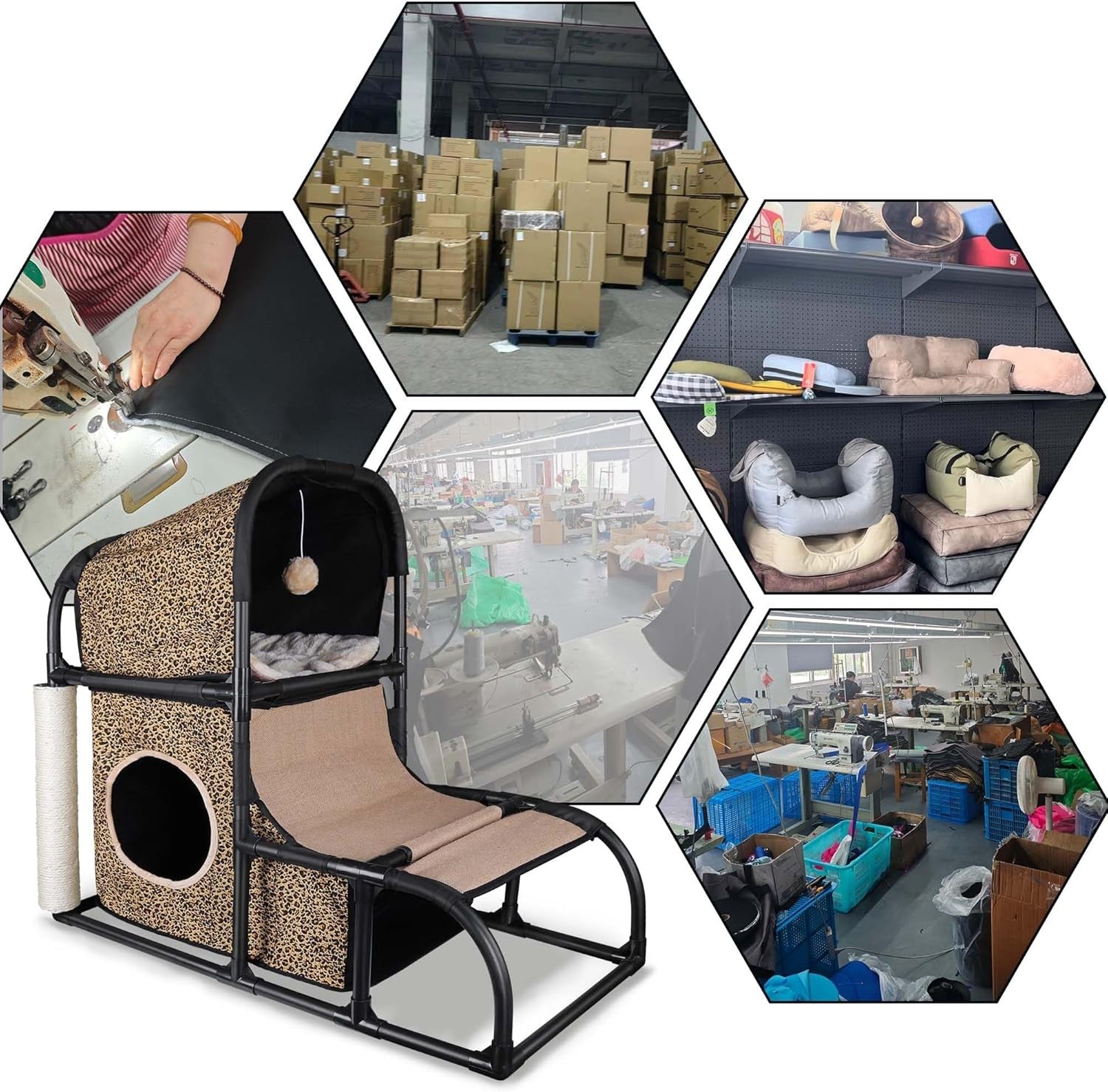 Cat Condo House Scratching Post Tree Bed Climber Peek Hole Kitten