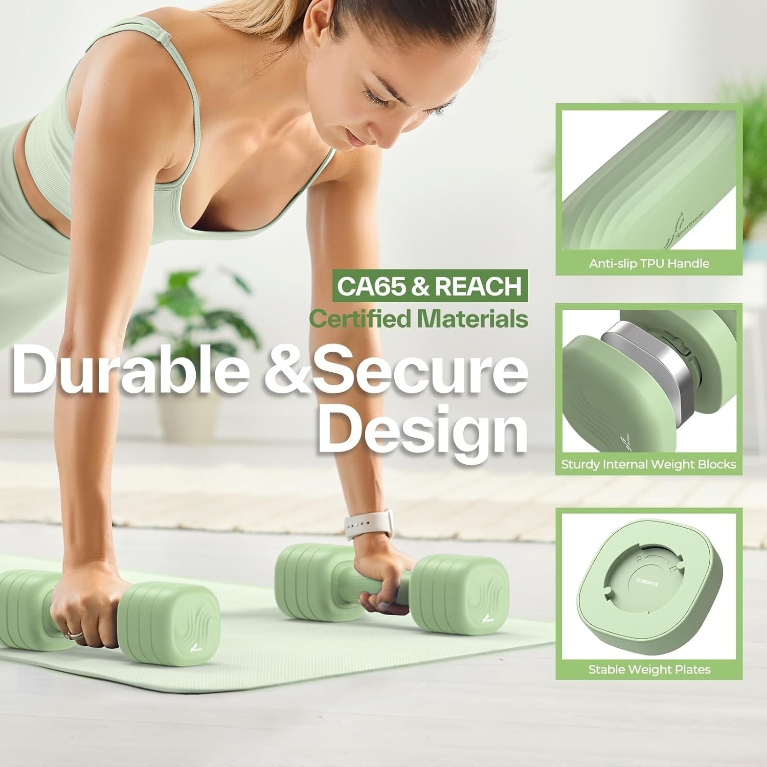 Women’s Adjustable Dumbbell Set 1–2.5kg 4-in-1 Home Toning Weights