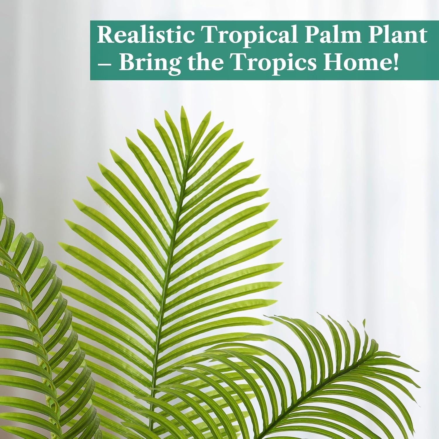 5ft Artificial Palm Tree with White Planter Indoor Fake Palm Home Decor Plant