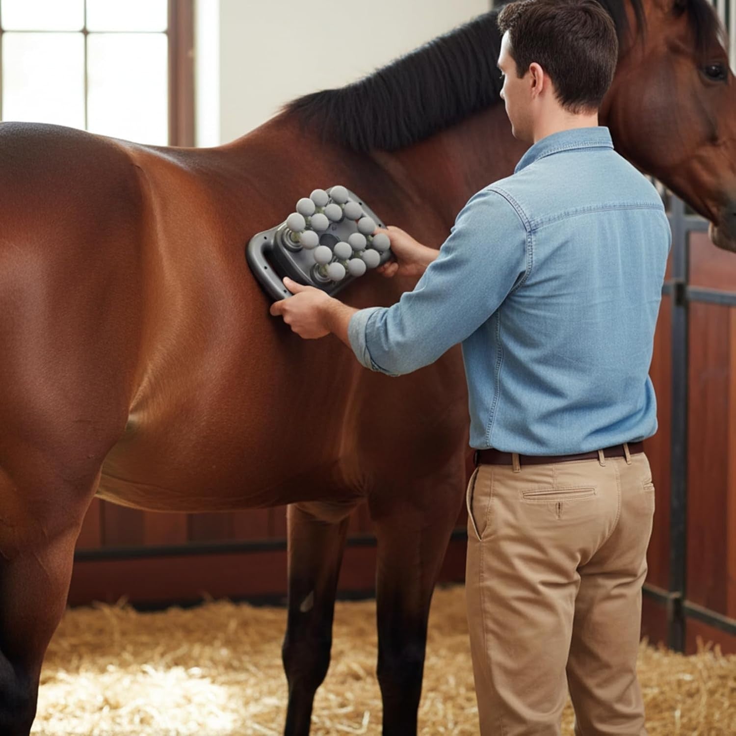 Horse Muscle Massager 16 Head Deep Tissue Quiet Red Light Therapy Recovery Tool