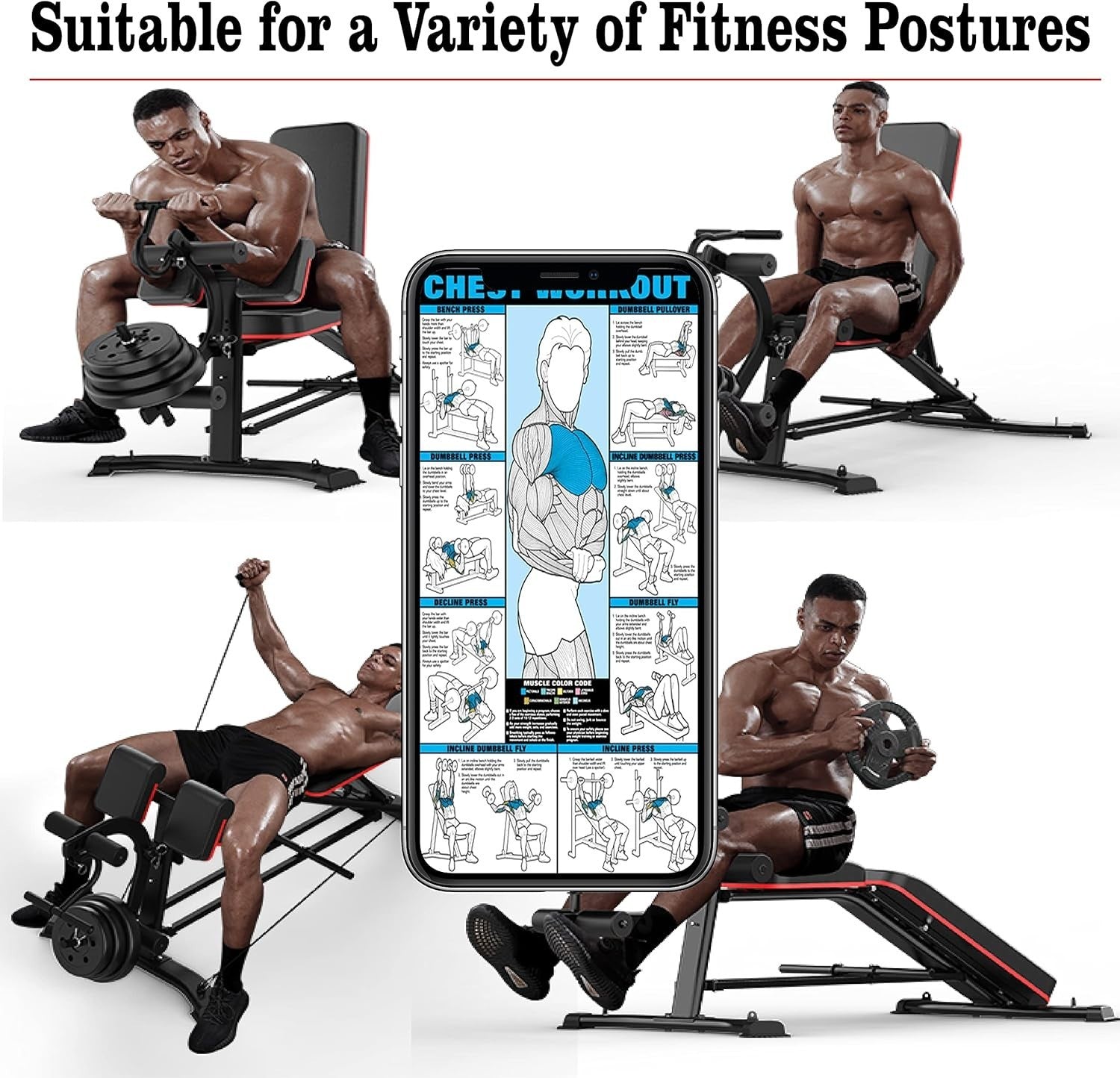 Adjustable Weight Bench with Leg Extension 330lb Home Strength Trainer