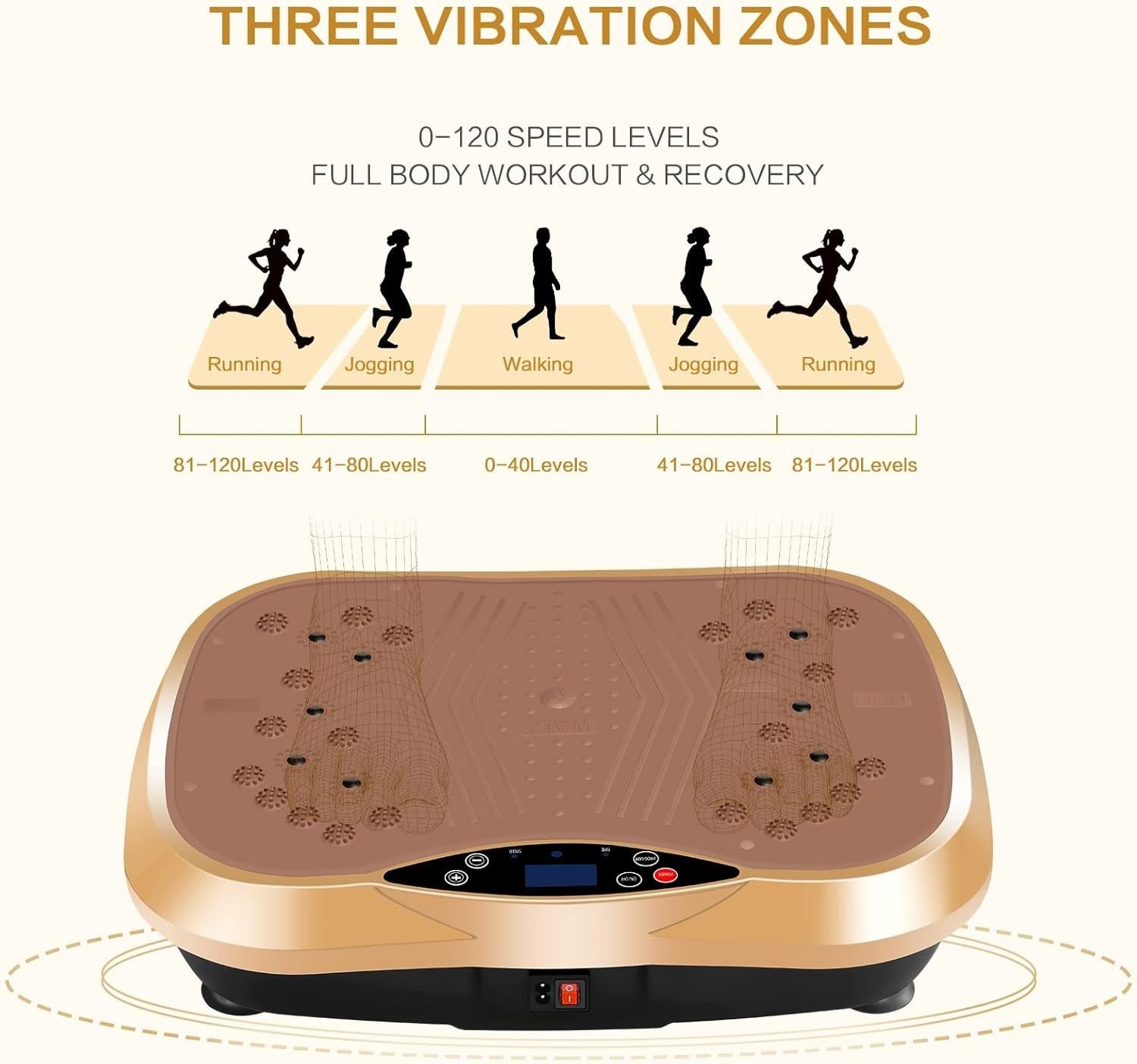 Vibration Plate Exercise Machine Full Body Weight Loss Remote Bands