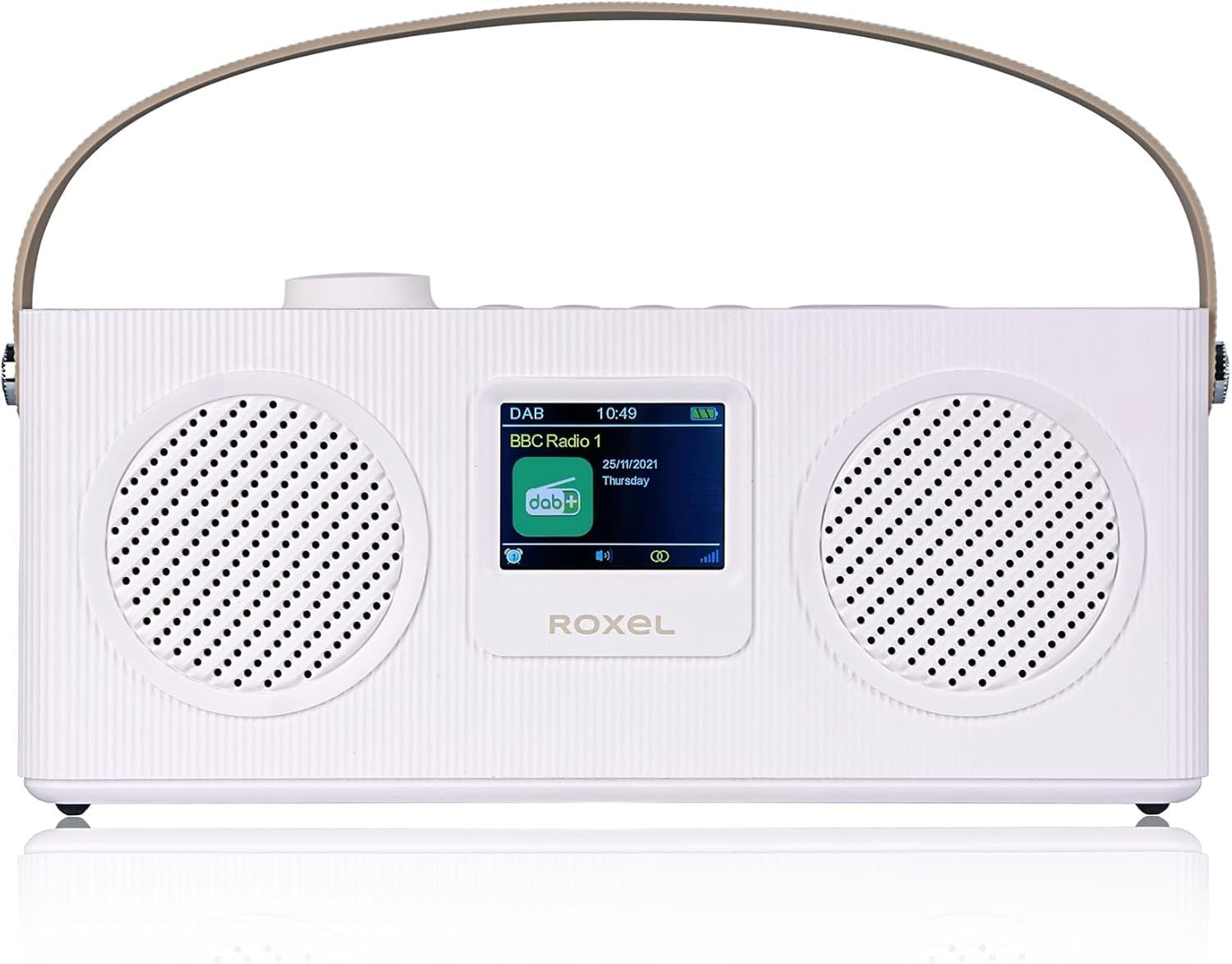 DAB+ FM Digital Radio Bluetooth USB TF Card Alarm Clock Portable White/Cappuccin