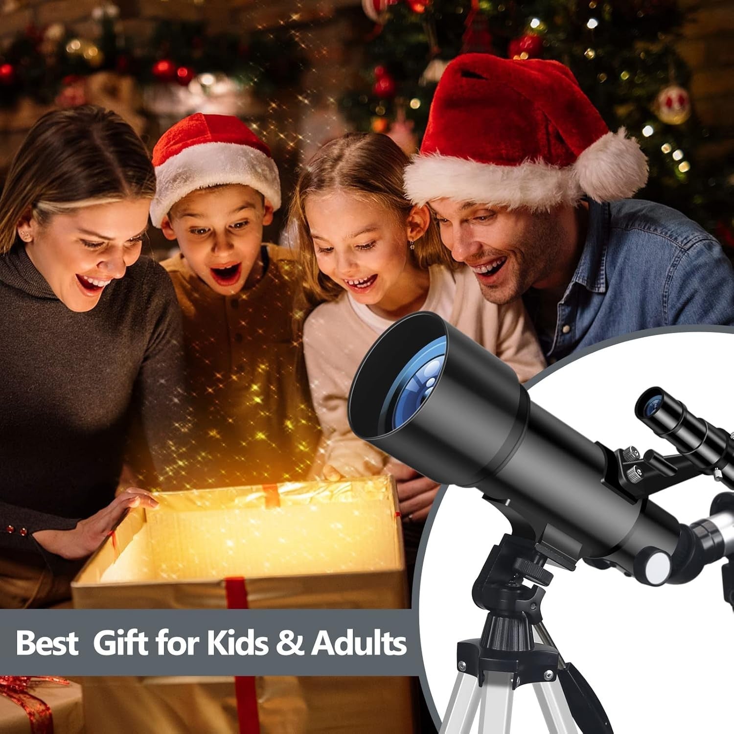 70mm Aperture 400mm Refractor Telescope for Kids & Adults - White