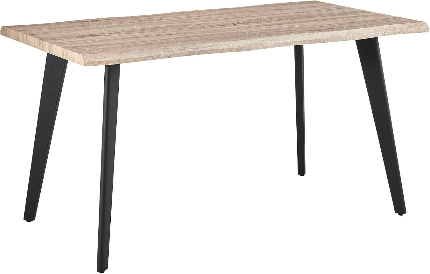 140cm Oak Effect Dining Table Metal Legs 6 Seater Modern Kitchen Room