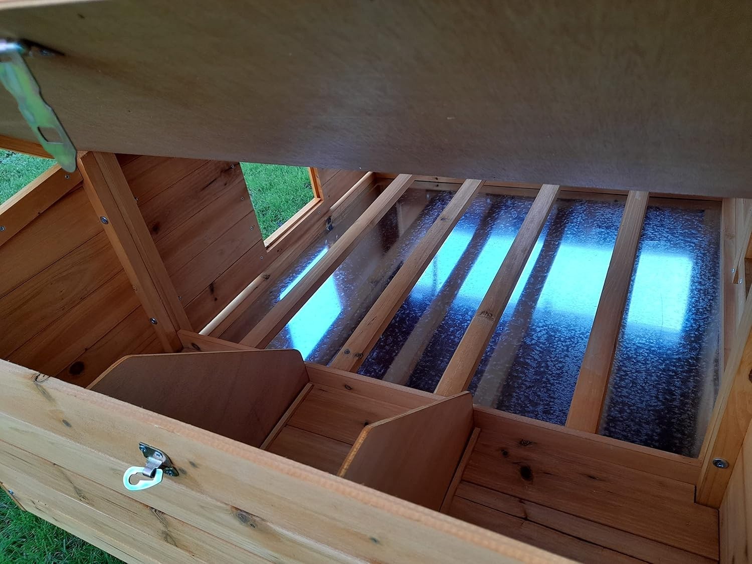 Large Wooden Chicken Coop 2.4m Hen House Run 6-10 Birds