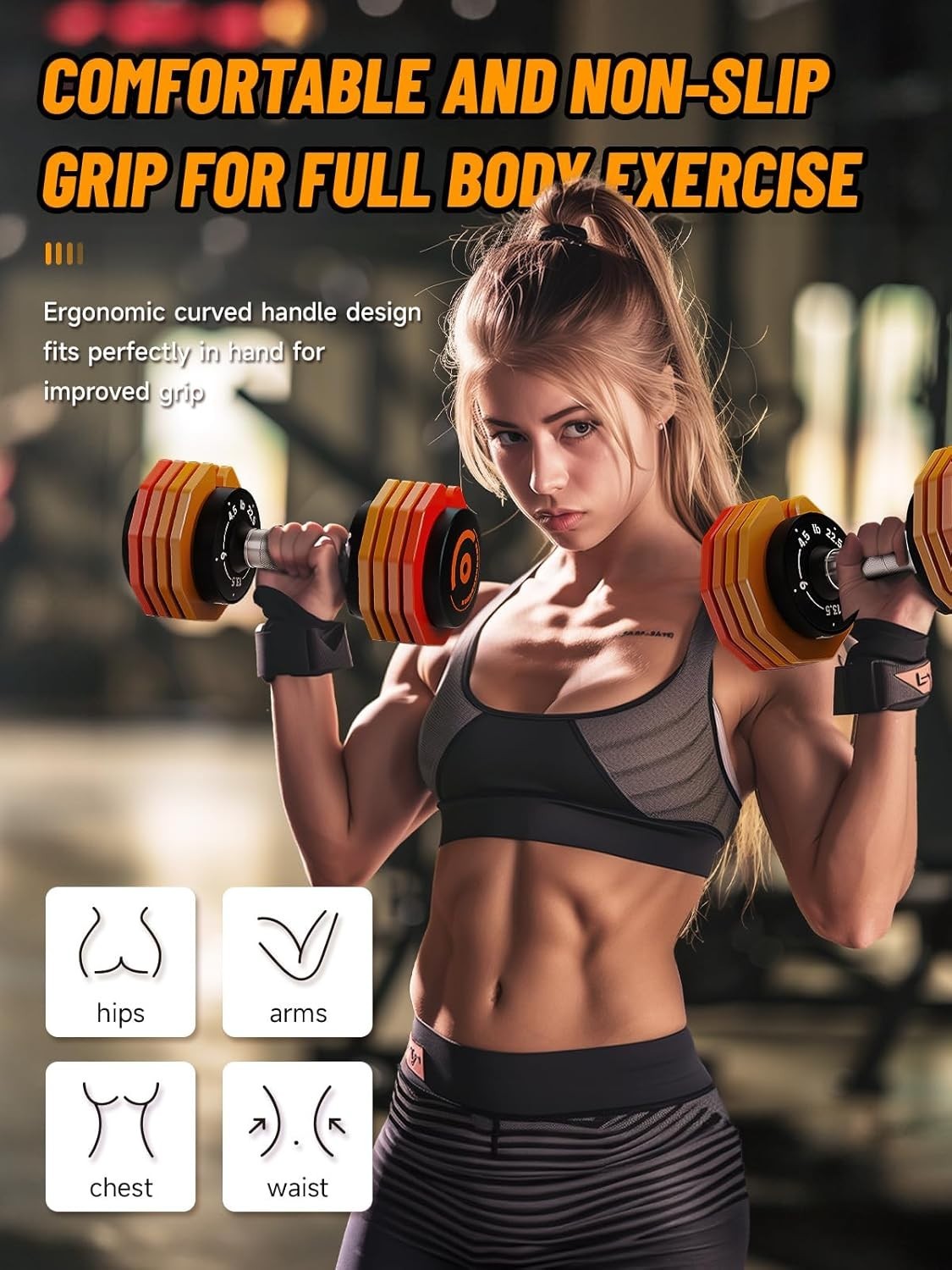 5-in-1 Adjustable Dumbbells Pair 4.5–22.5LB 1-Sec Dial Compact Home Weights
