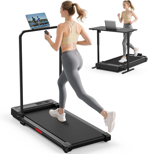 Foldable Under-Desk Walking Pad Treadmill 2HP, Compact 3-Mode Home Office