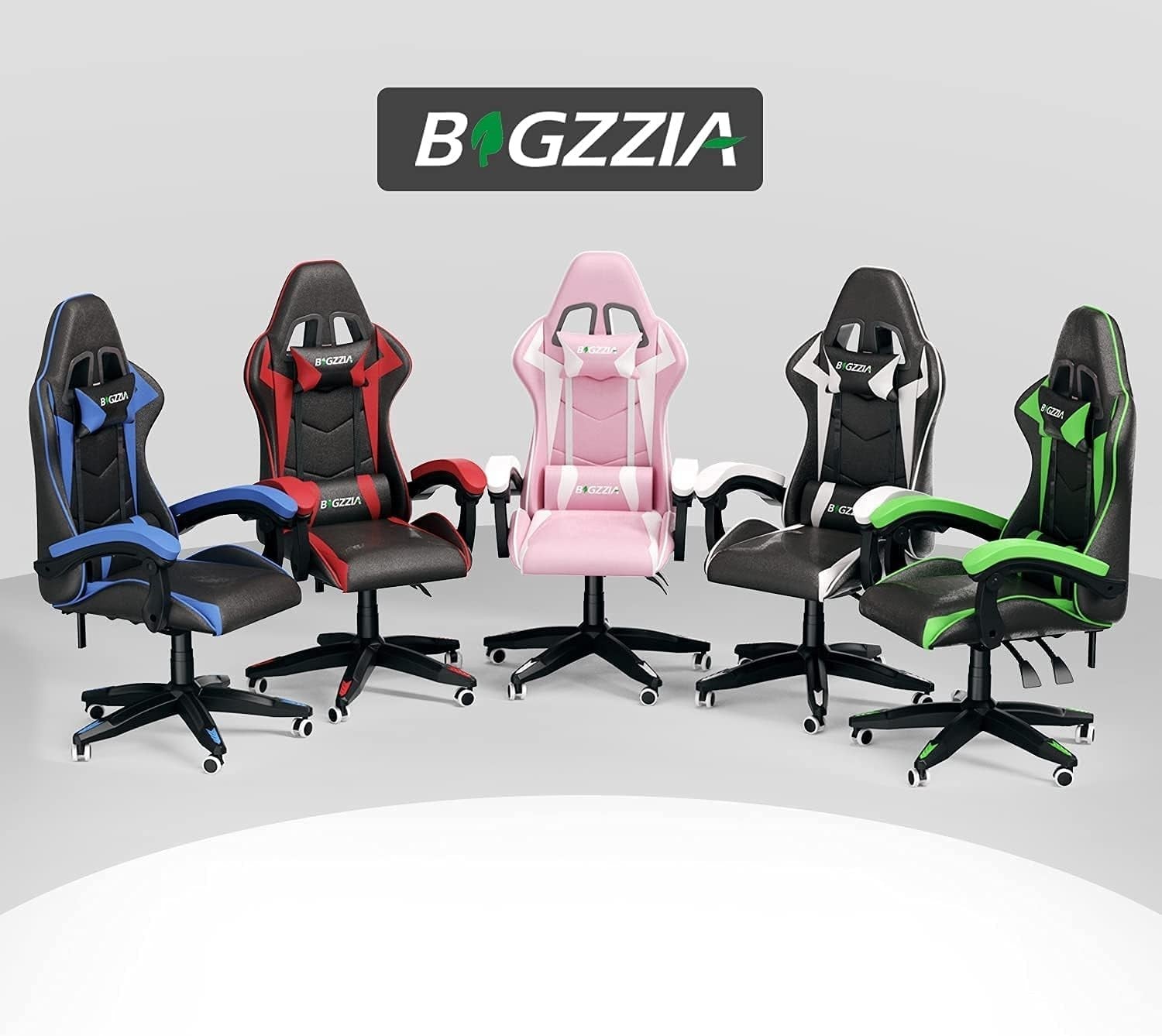 Ergonomic Faux Leather Gaming Chair Adjustable Recliner PC Computer Desk Seat