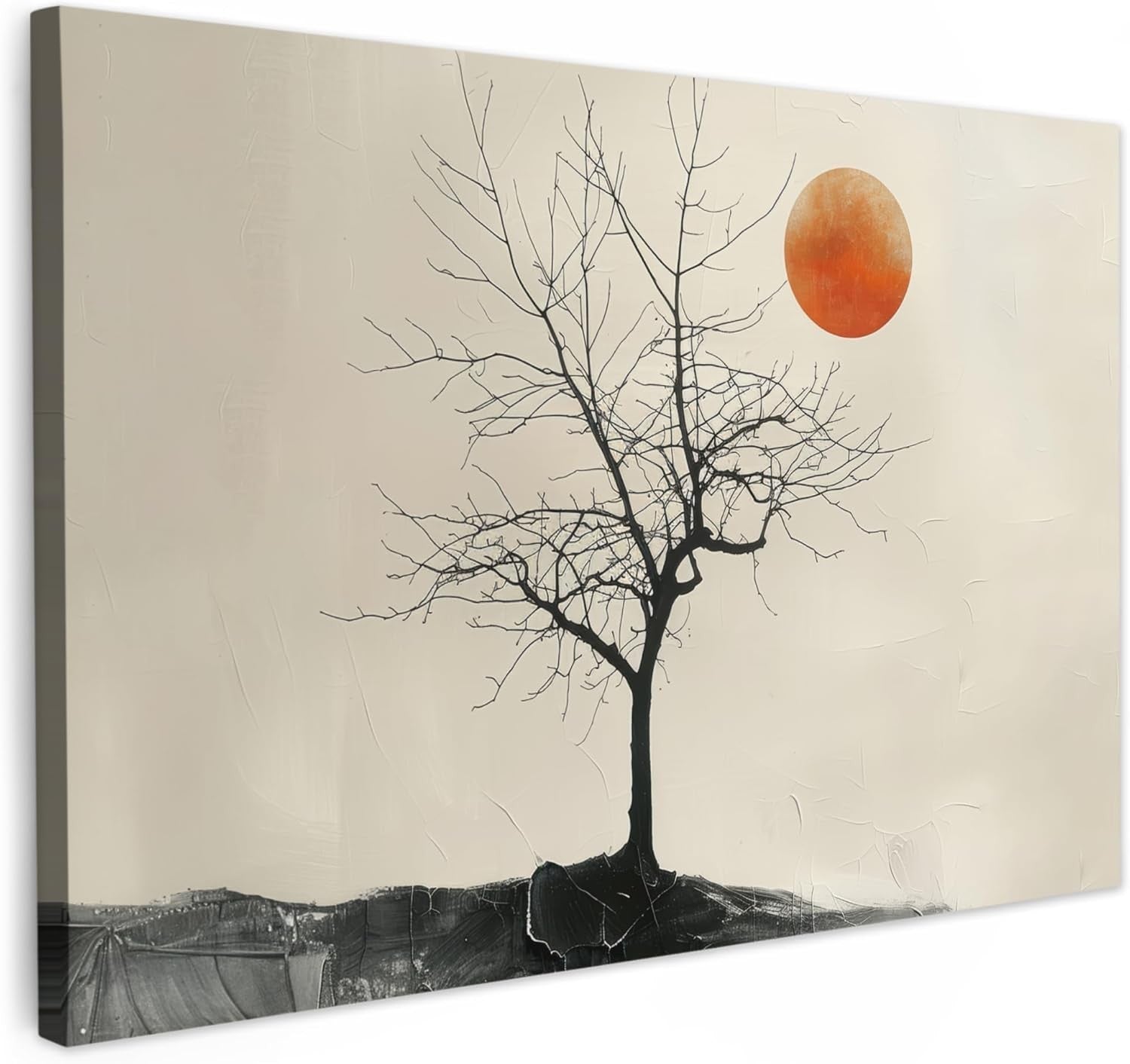 Tree Moon Canvas Wall Art 60x40cm Framed Modern Nature
