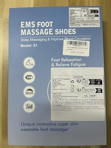 Wearable EMS Foot Massager Shoes, 7 Modes & 15 Intensity Levels, Pain Relief