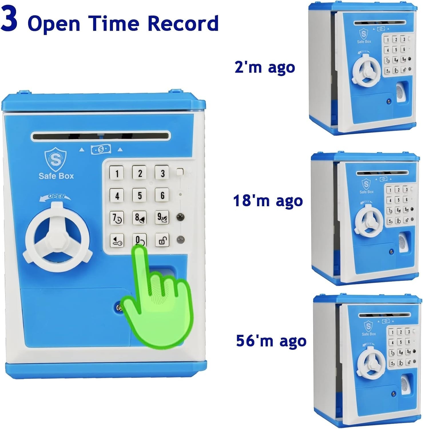 Kids Fingerprint Money Safe ATM Piggy Bank Electronic Savings Box