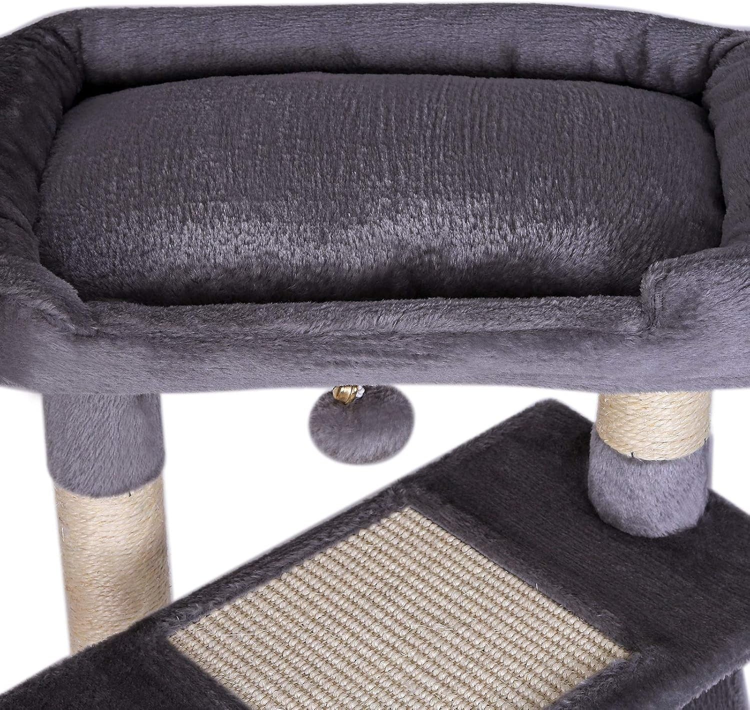 Cat Tree 75cm with Condo Scratching Posts Sisal Rope Plush Beds for Cats