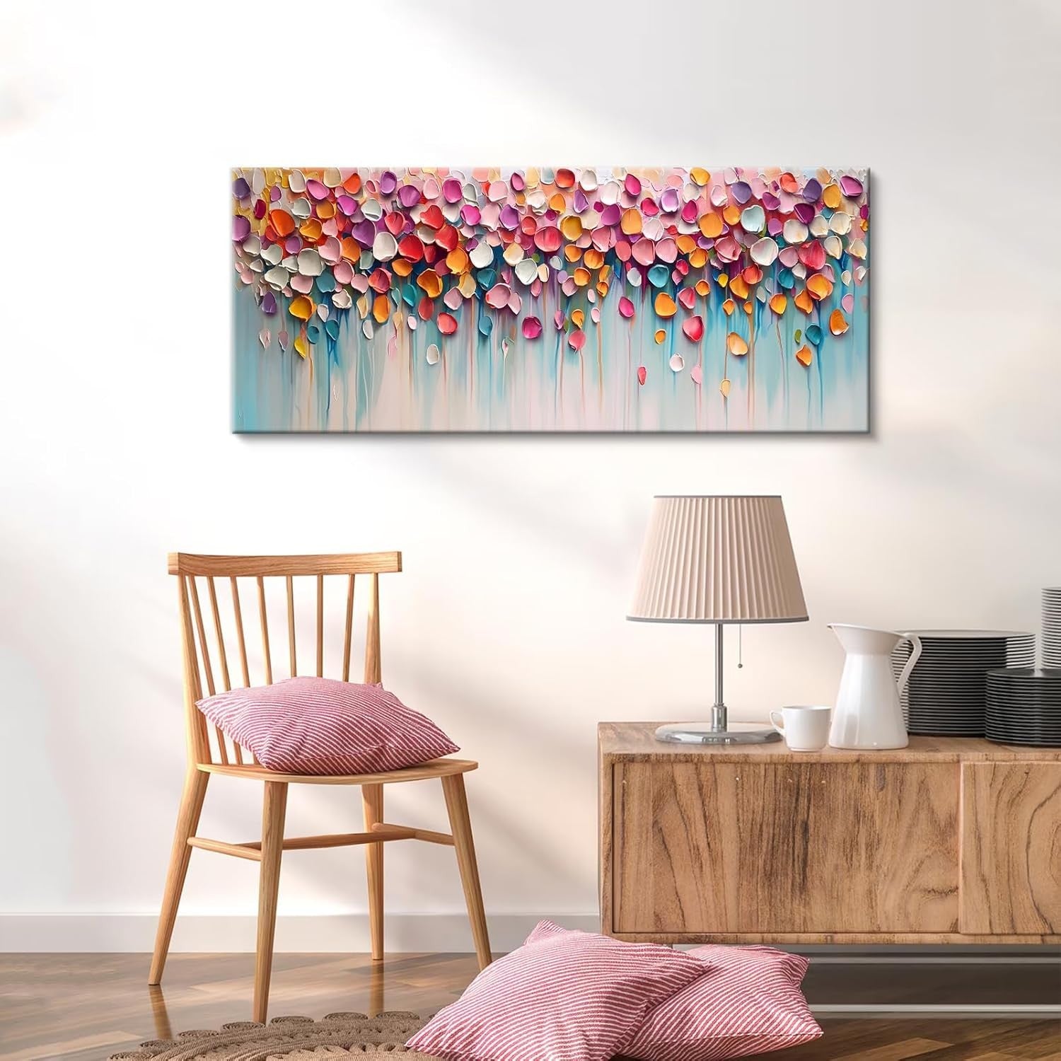 Large 3D Textured Canvas Wall Art 120x50cm Framed Colourful