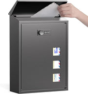 Wall Mounted Waterproof Post Box with Lock | Steel Mailbox | Large Letterbox