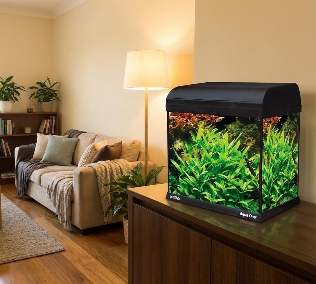 14L Glass Fish Tank Aquarium Kit with Filter, Pump & LED Light