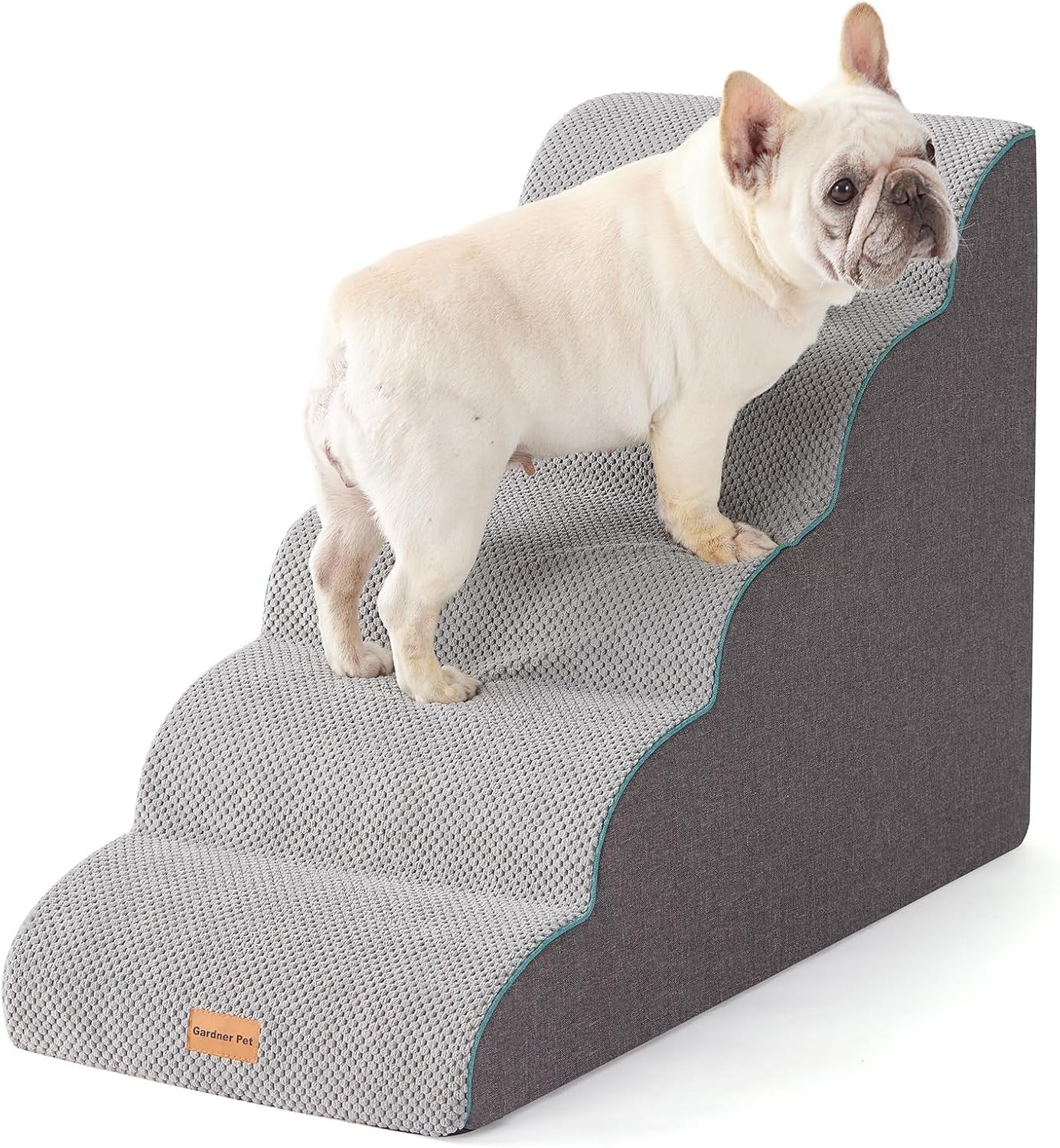 5 Step Dog Stairs Pet Ramp for Bed Sofa Non Slip Washable Grey