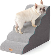 5 Step Dog Stairs Pet Ramp for Bed Sofa Non Slip Washable Grey