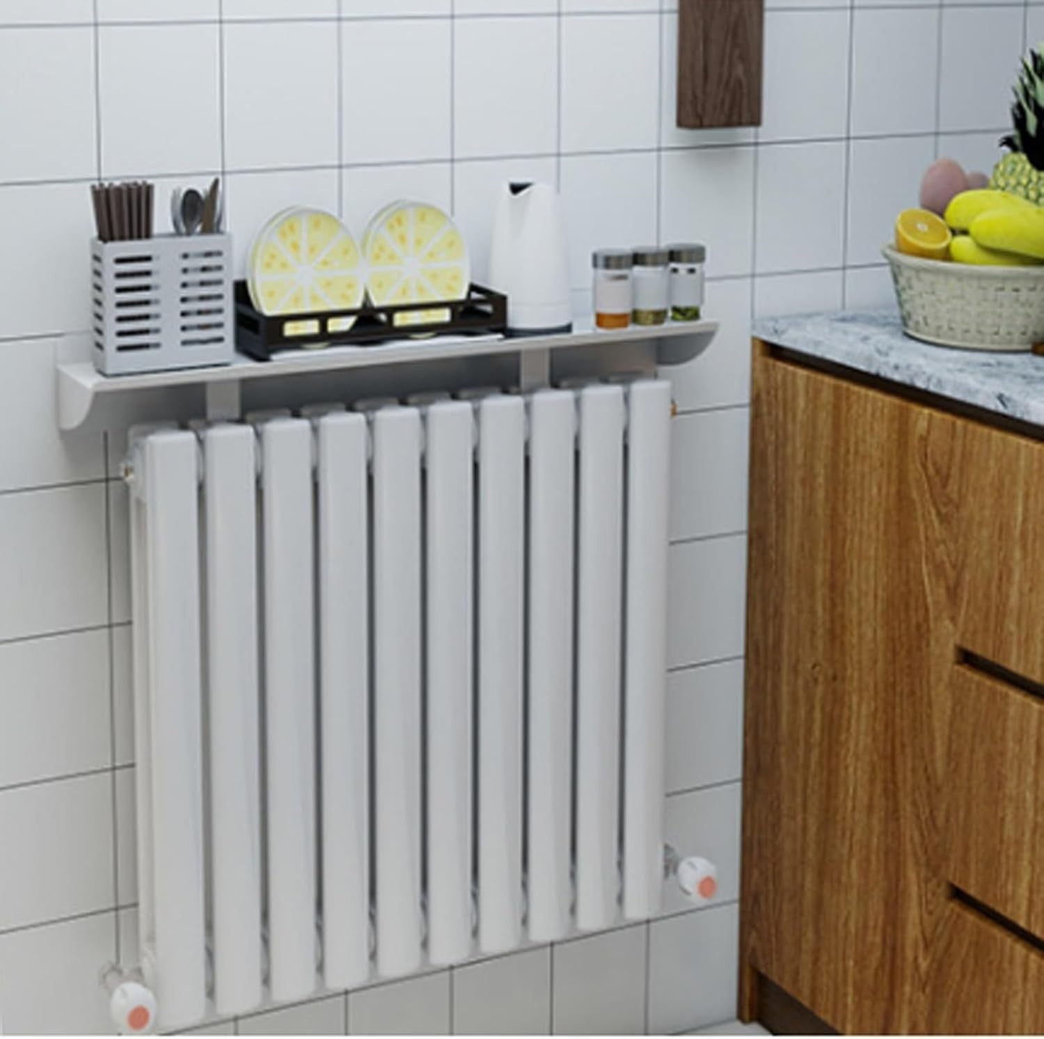 White Radiator Shelf Over Heater No-Drill Plant Display Rack 35cm-130cm