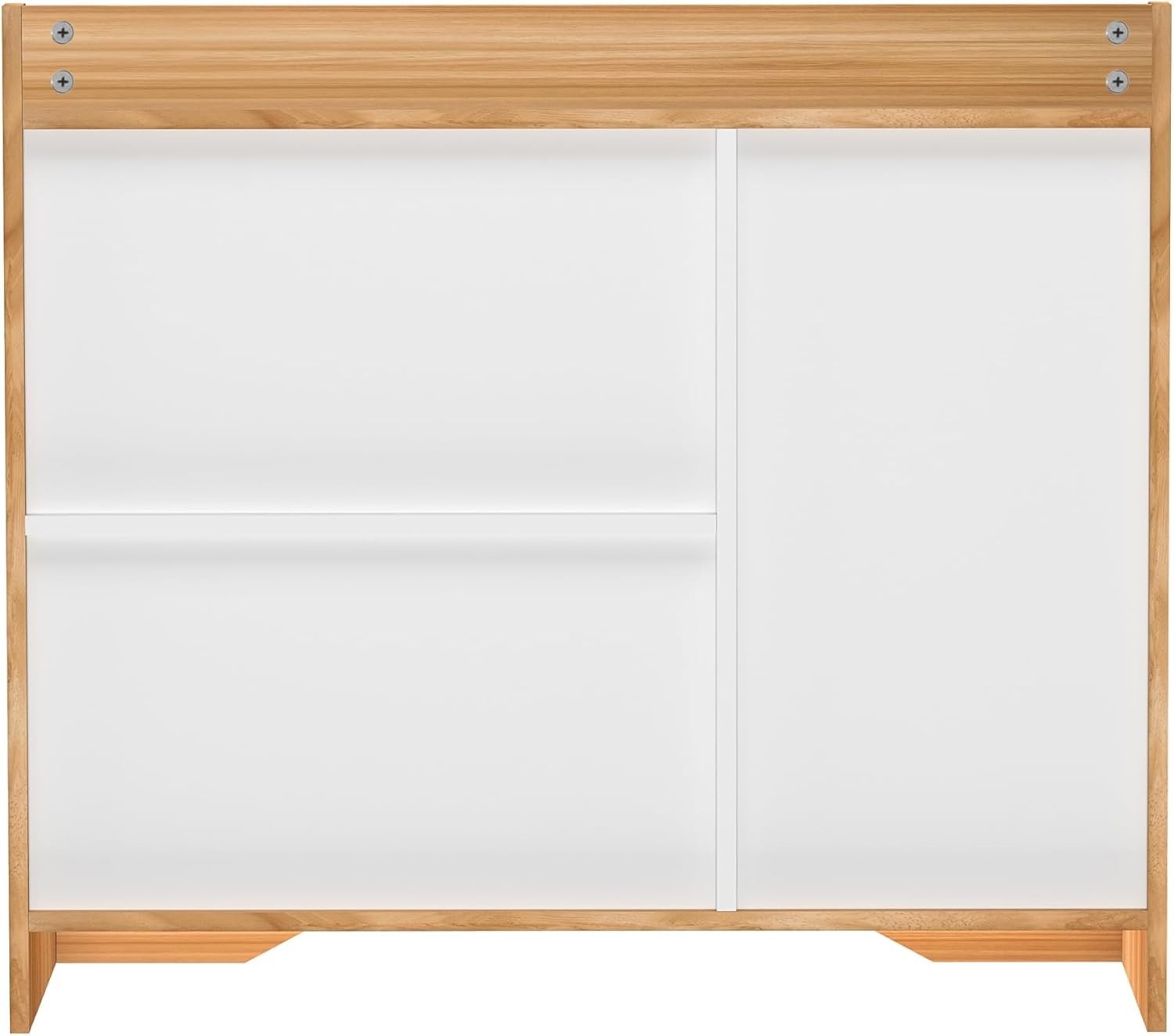 Large Modern Wooden Shoe Cabinet with Drawer & 3 Doors for Hallway