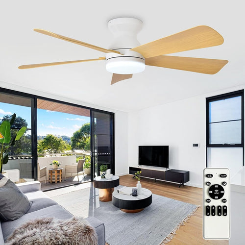 42-Inch Ceiling Fan with Light 5 Blades 6 Speeds Remote Timer