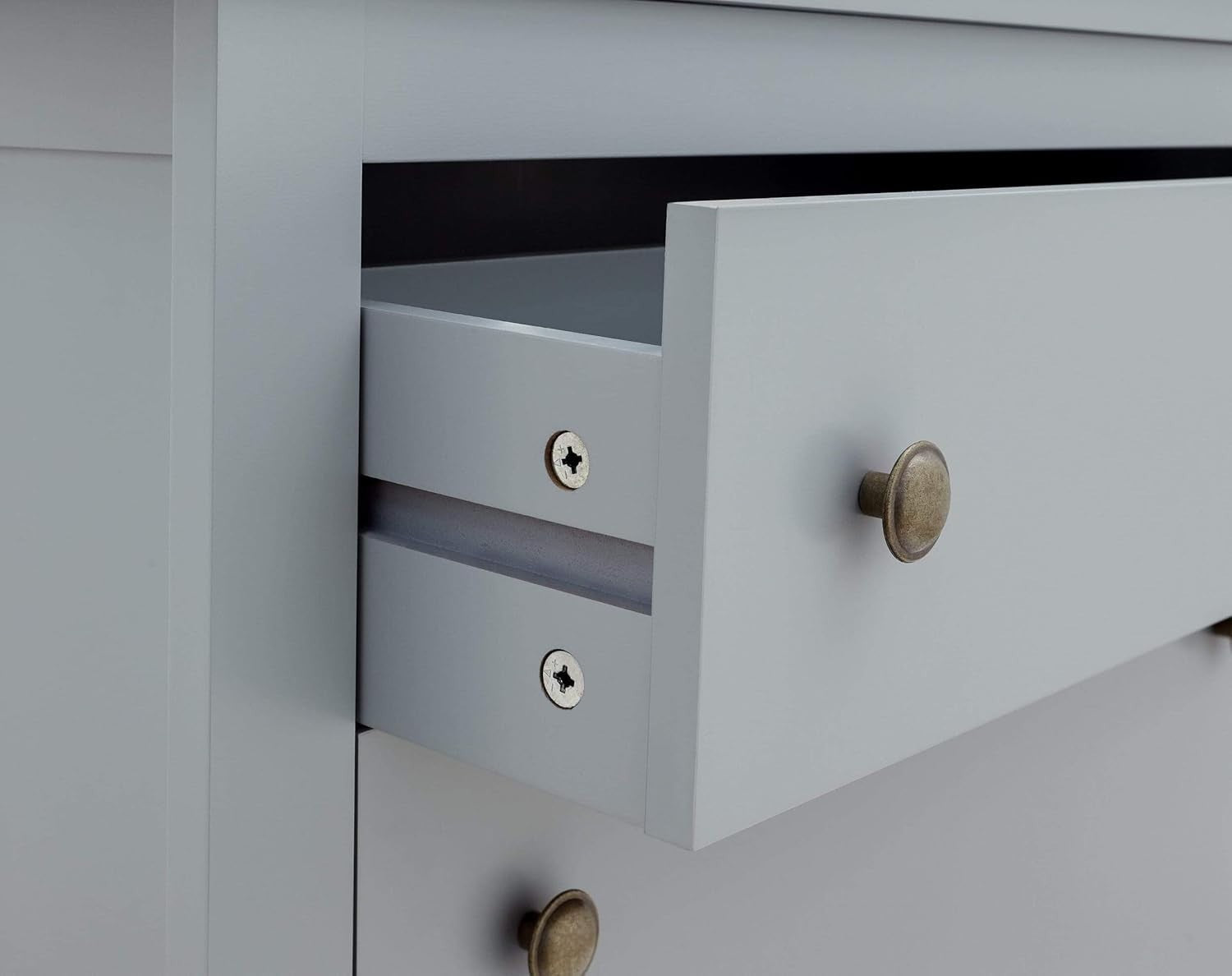 Slim Grey Wooden Shoe Cabinet with 2 Doors & Drawer 80x25x108 cm