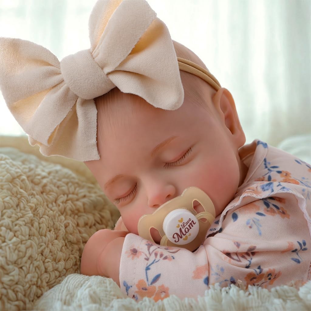 17” Reborn Baby Doll Sleeping Girl Soft Body Floral Outfit