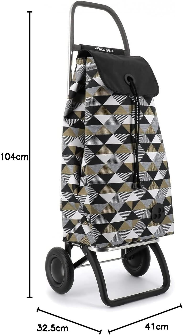 2 Wheel Lightweight Shopping Trolley Foldable Aluminium Frame Black