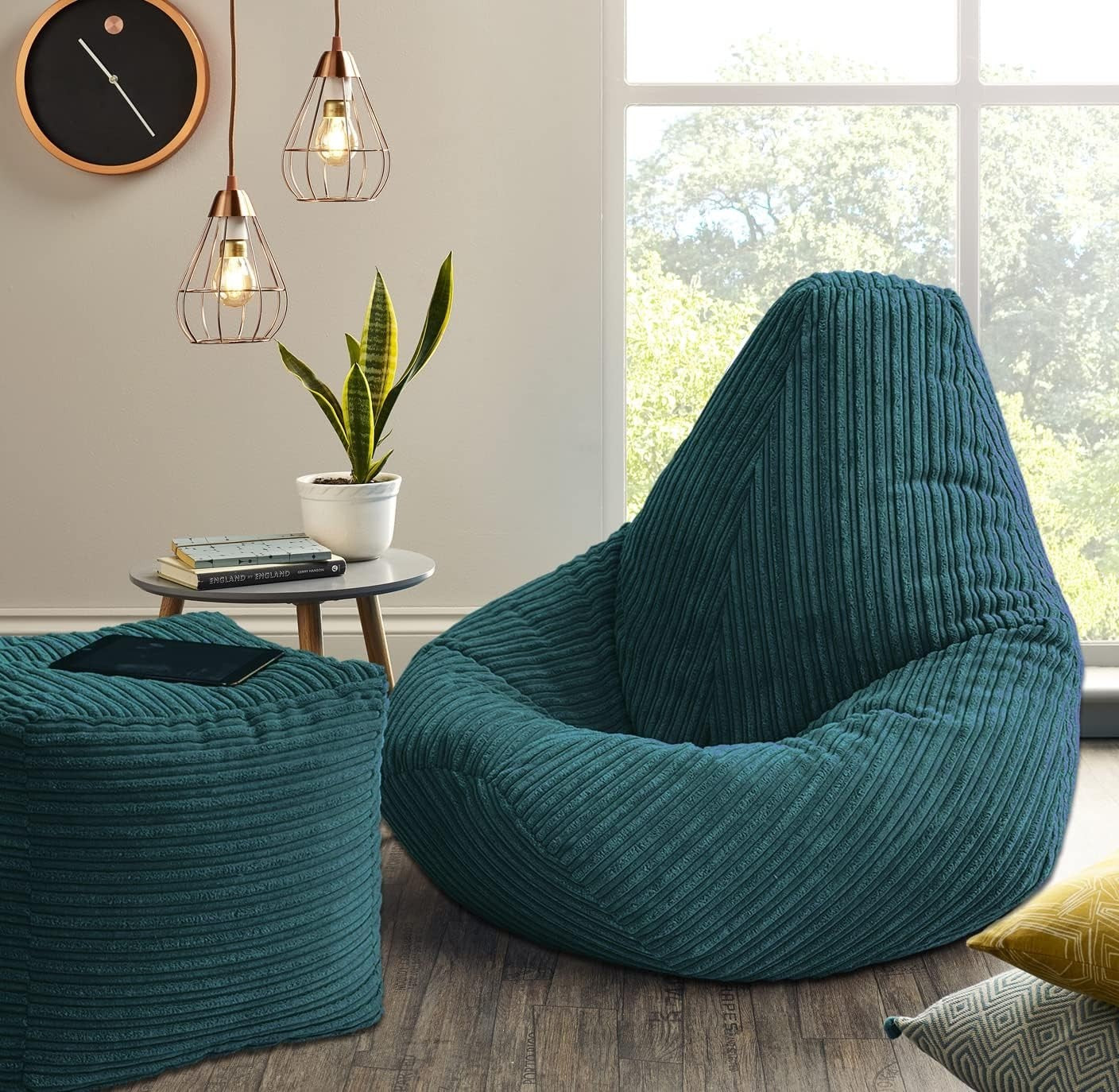 Jumbo Cord Beanbag Chair High Back Lounger – Plush, Gaming-Ready Seat