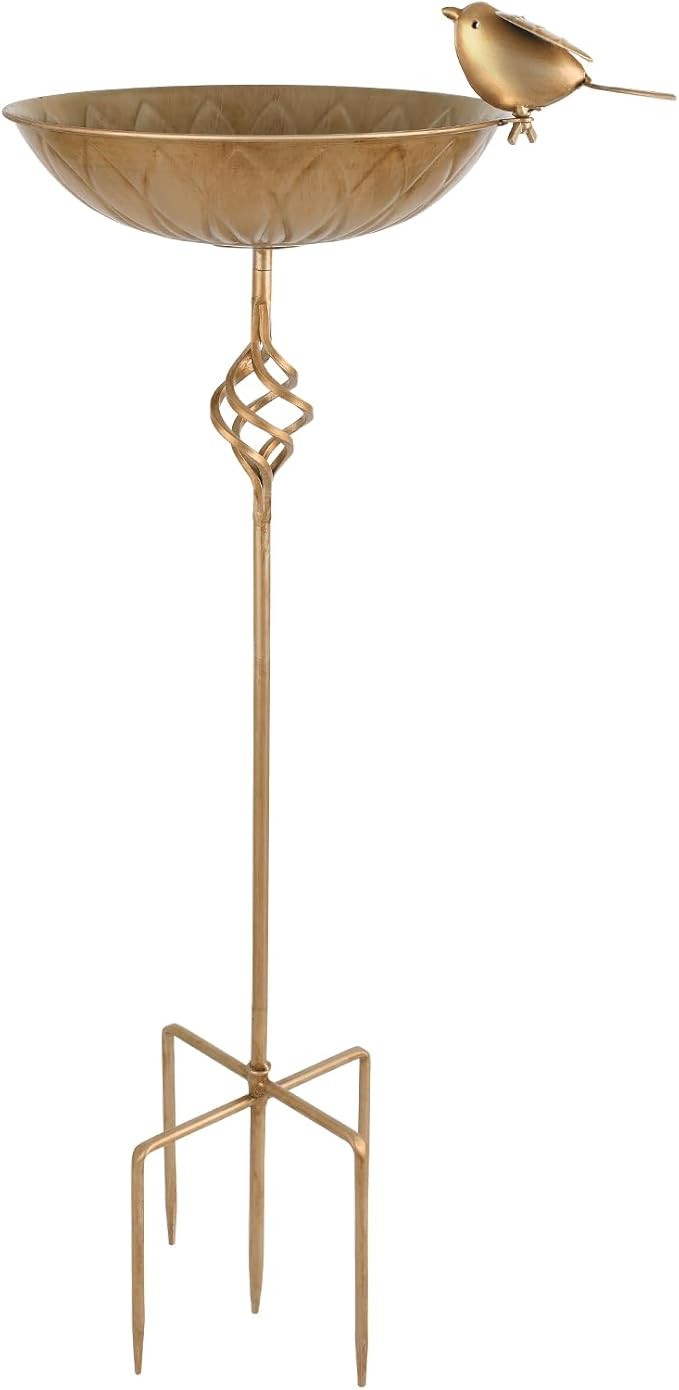 Metal Bird Bath Feeder Bowl – 5 Prong Stand Outdoor Garden Water Feature