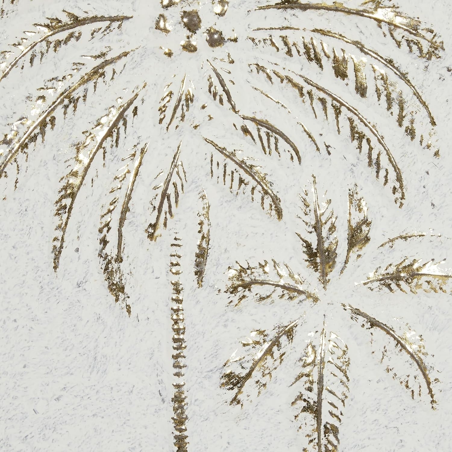Metal Palm Tree Wall Art Gold Relief Sculpture 33" Modern Home Decor