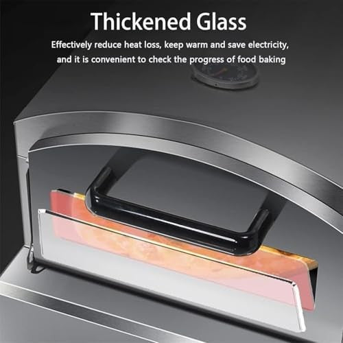 Outdoor Gas Pizza Oven Stainless Steel | Countertop BBQ Grill w/ Thermometer 500