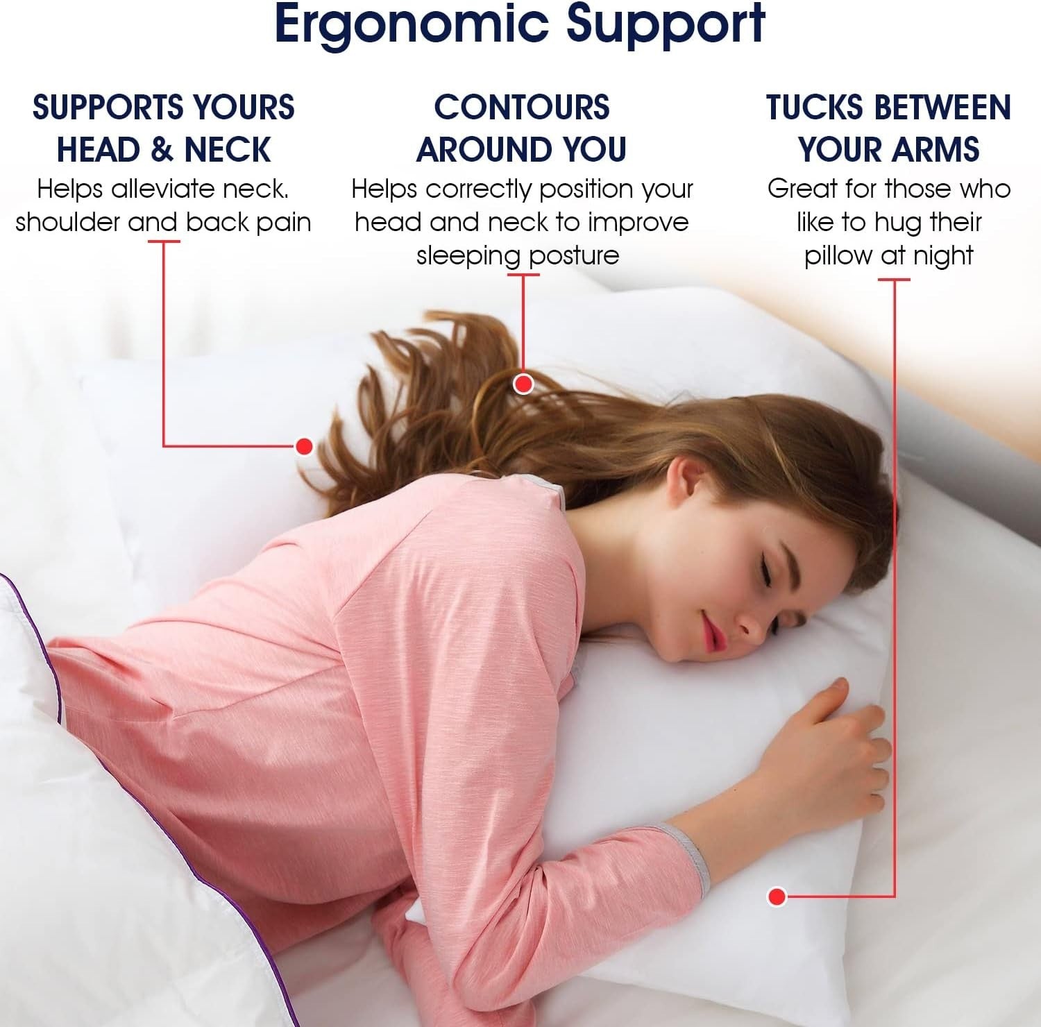 V Shaped Orthopedic Pillow Pregnancy Neck Back Shoulder Support 2 Pack