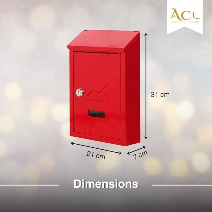 Lockable Cast Iron Wall Post Box – Weatherproof Mailbox for Home & Office Use