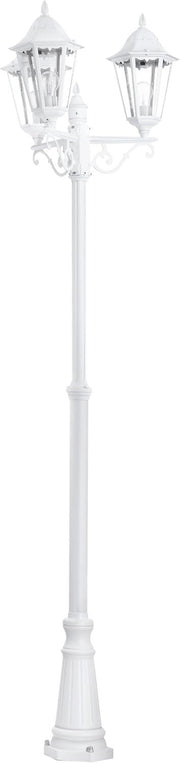 220cm Triple Head Victorian Outdoor Lamp Post White