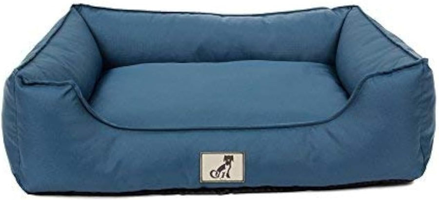 Waterproof Medium Dog Bed 75x58cm Washable Basket Blue