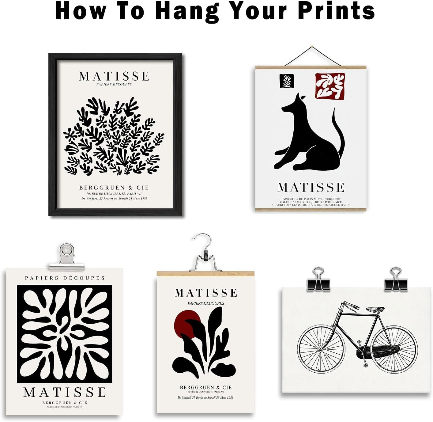 16pc Black White Wall Art Set Minimalist Gallery Prints 11x14