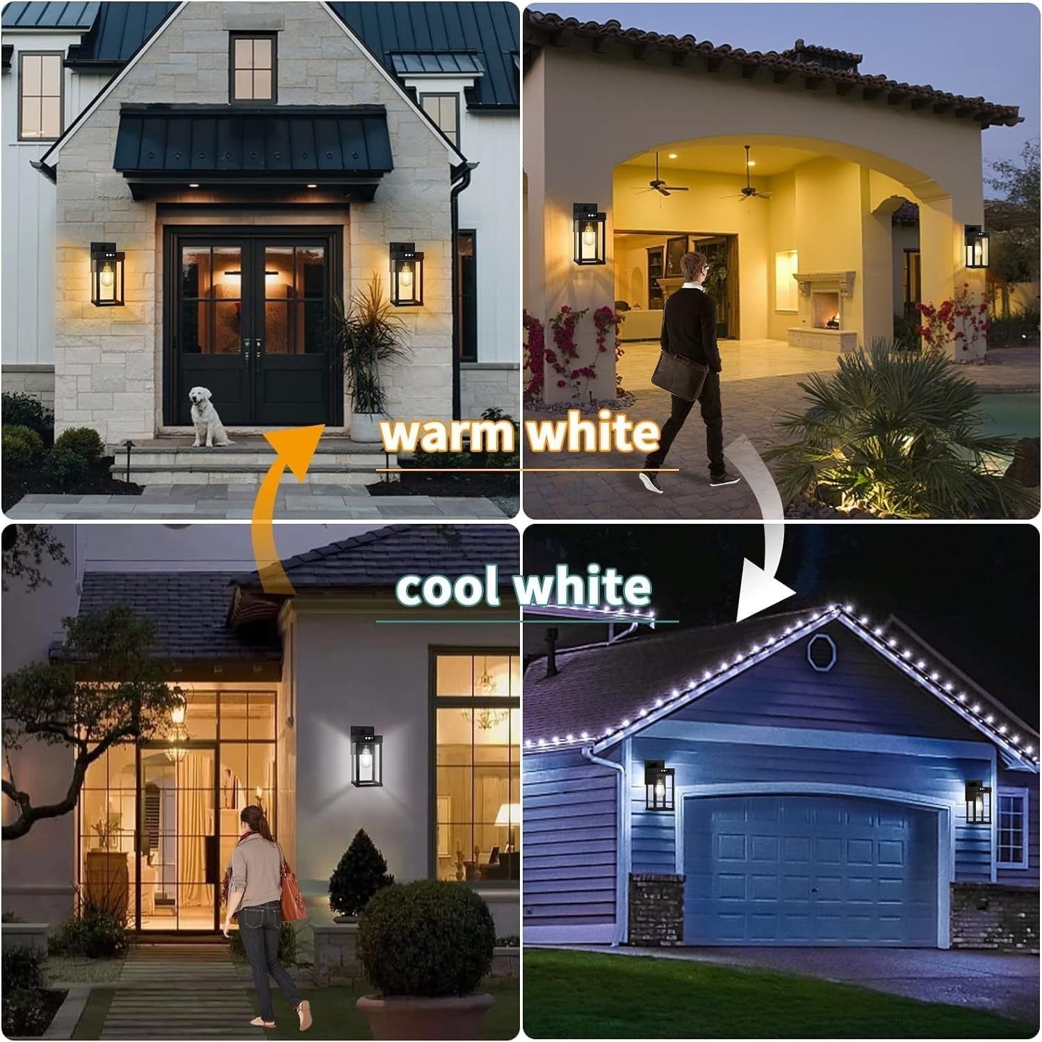 COLBOR Solar Wall Lights 2 Pack Motion Sensor Outdoor Security Lamp IP65