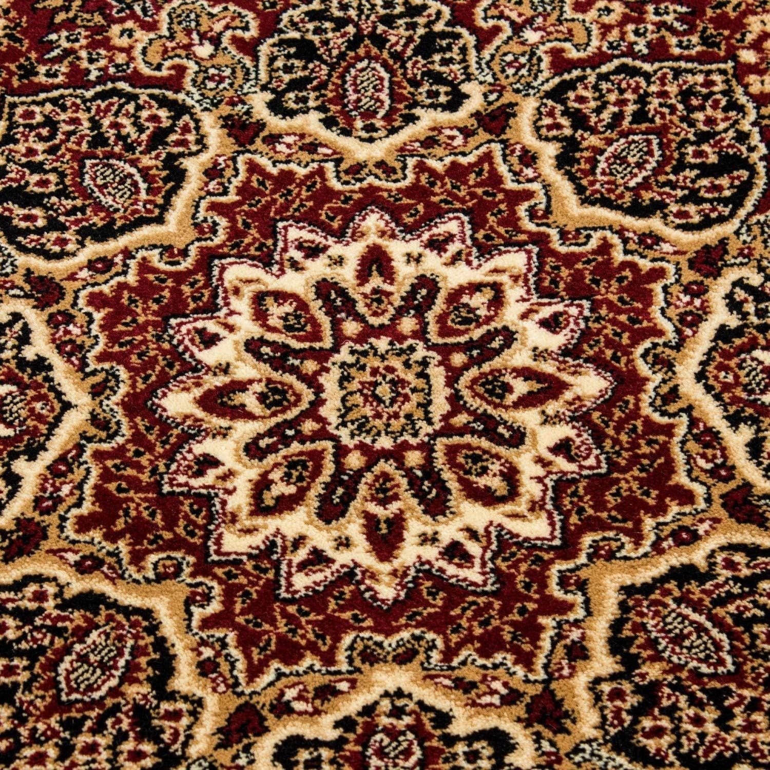 Large Red Oriental Area Rug 160x230cm Soft Low Pile Traditional Living Room