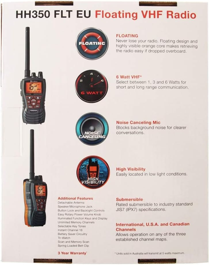 Waterproof Marine Handheld Radio Long Range 16 Channel Floating VHF