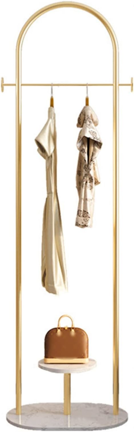 Luxury Gold Metal Coat Rack Stand | Modern Clothes Rail with Marble Base