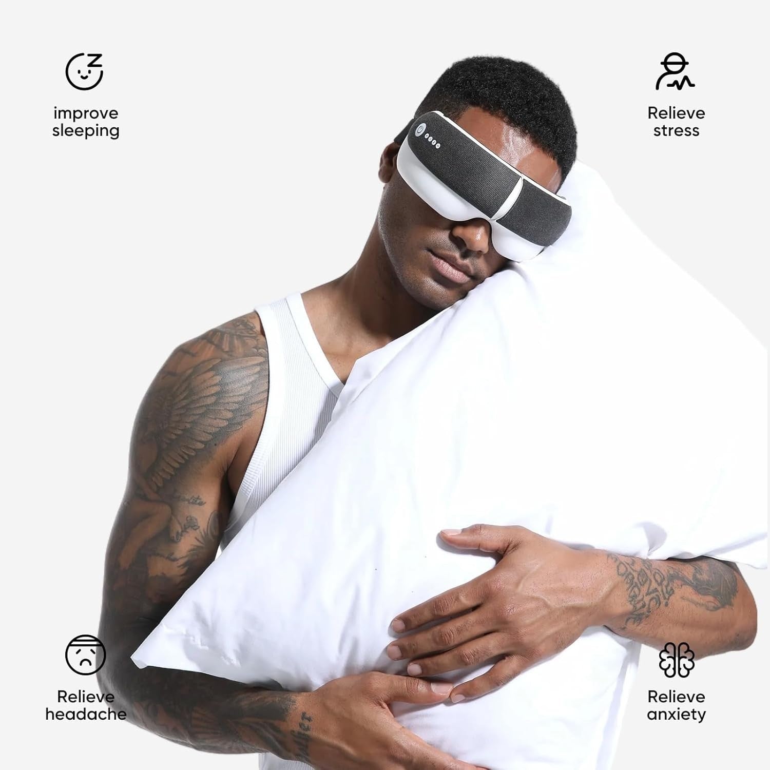 Heated Eye Massager 3D Airbag Bluetooth White Noise Gift Set