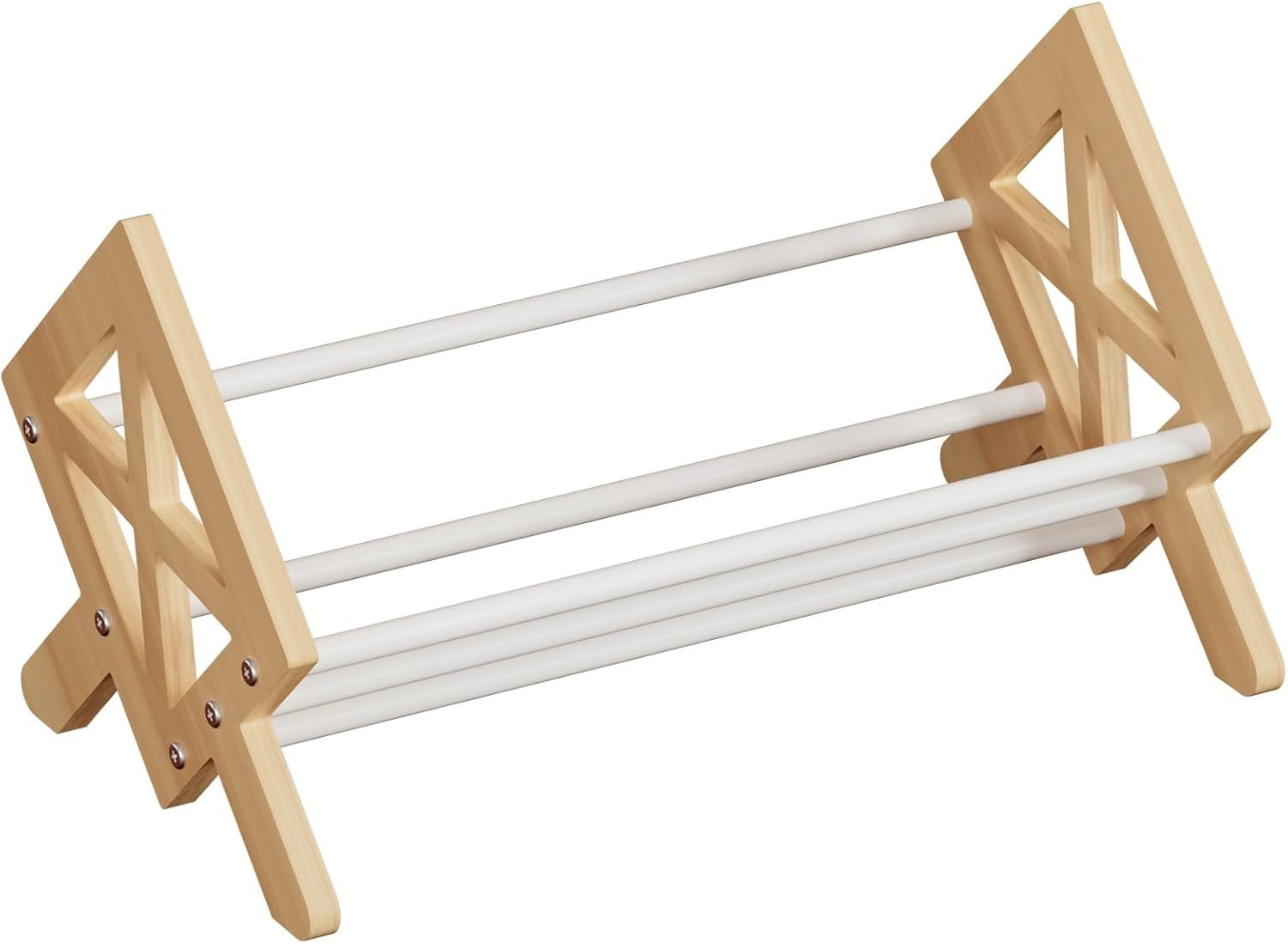 Wood Tilting Desktop Bookcase Organizer Rack for Books CDs Magazines