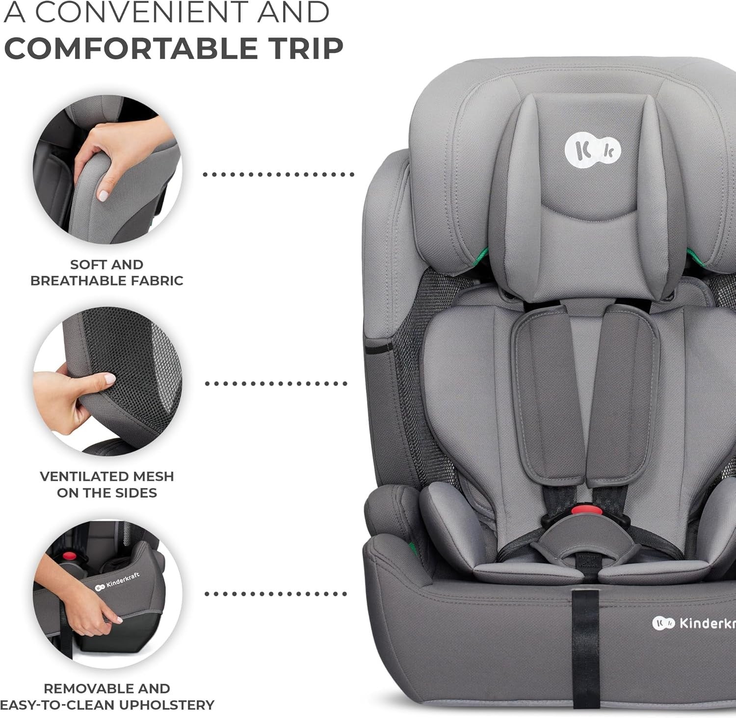 i-Size R129 Group 1/2/3 Child Car Seat 5-Point Harness 76–150cm