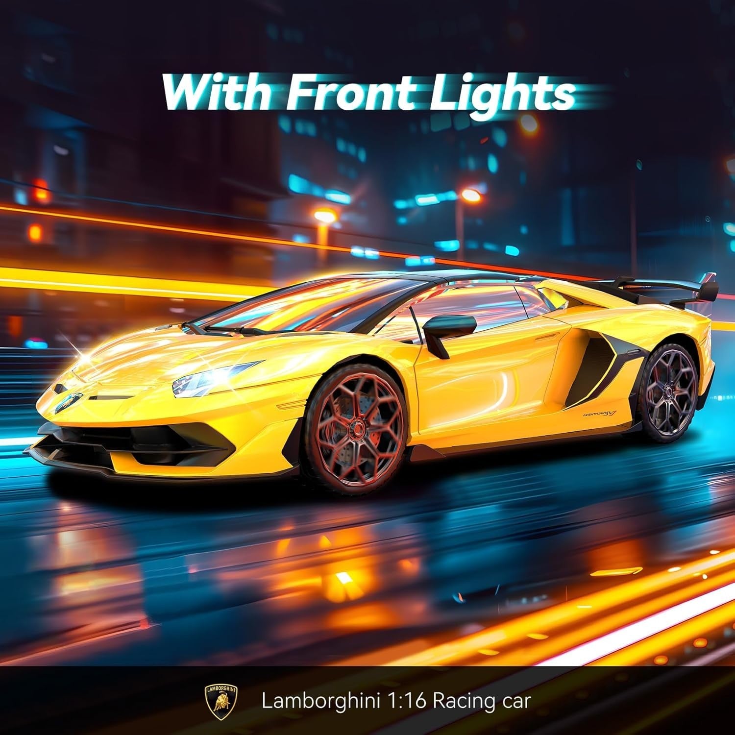 1:16 Scale Luxury RC Sports Car 2.4GHz Remote Control Toy 2 Batteries 50min Play
